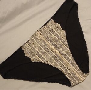 Victoria's Secret size XL black and cream colored panties